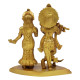 NOVELIKA- Radha Krishna with Peacock Brass Statue Decorative Showpiece (Pack of 1)
