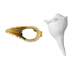 NOVELIKA- Dakshinavarti Shankh Original Pure White with Designer Brass Stand (Set of 1) NOVELIKA- Dakshinavarti Shankh Original Pure White with Designer Brass Stand (Set of 1)