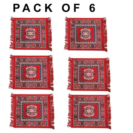 NOVELIKA- Multicolor Velvet Prayer Mat -( Pack of 6) NOVELIKA- Multicolor Velvet Prayer Mat -( Pack of 6)