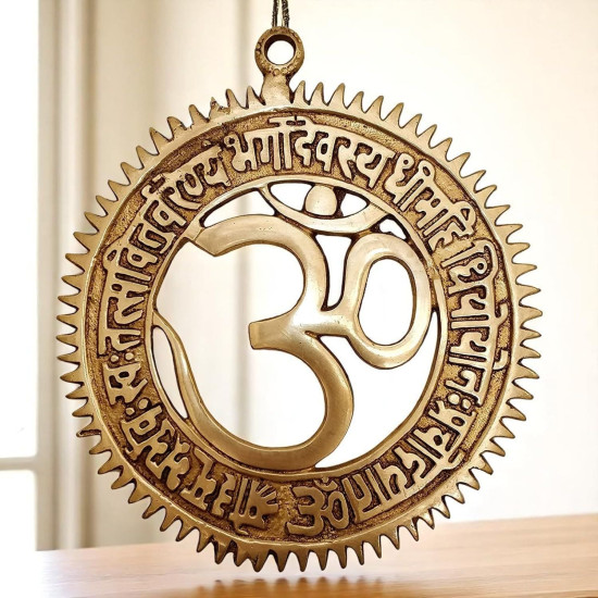 NOVELIKA-  Religious Wall Hanging Om Symbol with Gayathri Mantra (Pack of 1)