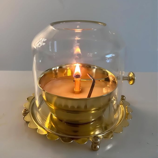 NOVELIKA-Brass Akhand Diya Oil Lamp with Rotating Wick ( Set of 1) NOVELIKA-Brass Akhand Diya Oil Lamp with Rotating Wick ( Set of 1)