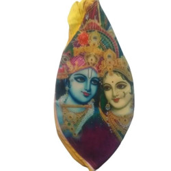 NOVELIKA- Digital Hare Krishna Printed Cotton Japa Mala Bag Jholi Chanting Bag With Zip Pocket (Pack of 1)