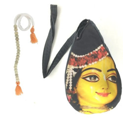 NOVELIKA- Laddu Gopal Face  Printed Chanting Bag/Japa Bag With Sakshi Mala Counter (Pack of 1)