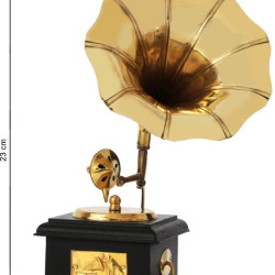 NOVELIKA-Premium Sparkle Square Gramophone Showpiece - (Black, Gold) (Set of 1)