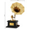 NOVELIKA-Premium Sparkle Square Gramophone Showpiece - (Black, Gold) (Set of 1)