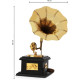 NOVELIKA-Premium Sparkle Square Gramophone Showpiece - (Black, Gold) (Set of 1)