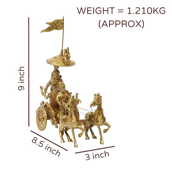 Lord Krishna Arjun Rath Statue for Home and Office Decor