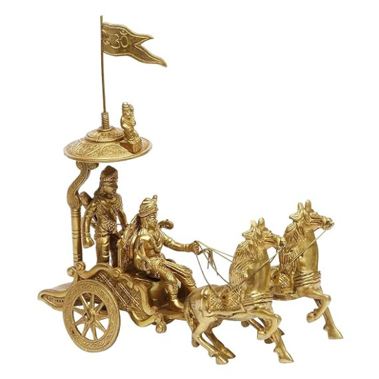 Lord Krishna Arjun Rath Statue for Home and Office Decor