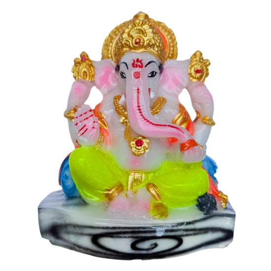 NOVELIKA- Stone Dust Ganesh Ji Statue -Marble Dust Ganapati Bappa Murti For Pooja Home Temple Decor/Office