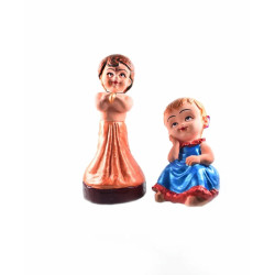 NOVELIKA-Handmade Clay Cartoon Characters Chhota Bheem & Chutki For Kids/Home Décor/Gift Items (2 Pcs) 