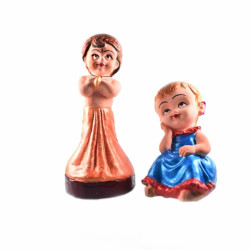 NOVELIKA-Handmade Clay Cartoon Characters Chhota Bheem & Chutki For Kids/Home Décor/Gift Items (2 Pcs) 