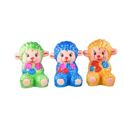 NOVELIKA-Multicolor Handmade Clay Cartoon Characters Baby Lamb For Kids/Home Décor/Gift Items (3 Pcs) 