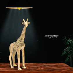 NOVELIKA-Brass Giraffe Statue Idol for Home and Office (Set of 1)