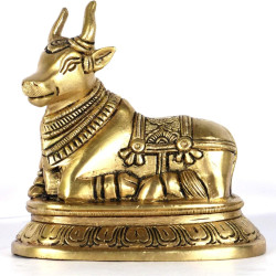 NOVELIKA-Brass Nandi Statue  Vastu - vehicle (vahana) of Lord Shiva. for Home - Office -Temple (Set of 1)