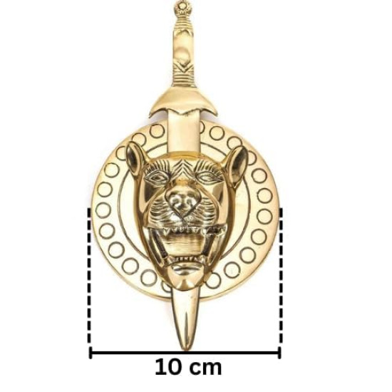 NOVELIKA- Brass Talwar (Sword) with a Lion Face Design Idol for Home and Office (Set of 1) NOVELIKA- Brass Talwar (Sword) with a Lion Face Design Idol for Home and Office (Set of 1)