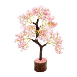NOVELIKA-Rose Quartz Tree  Love-Attracting Crystal Tree for Emotional Healing Spiritual Décor for Home and Office (Pack of 1)