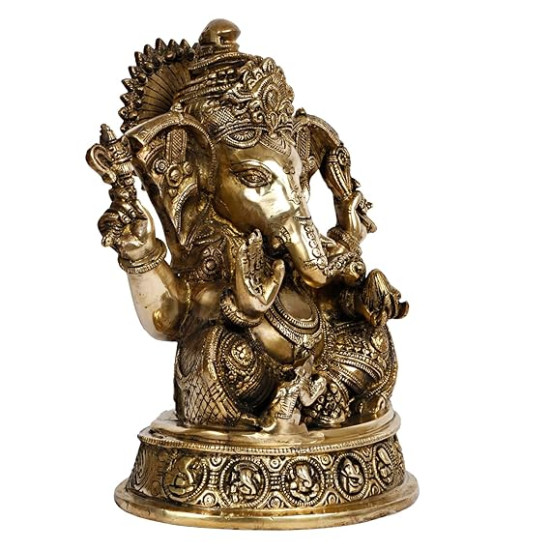 Lord Ganesha Sitting Big Ear Idol Statue for Home and Office Decor