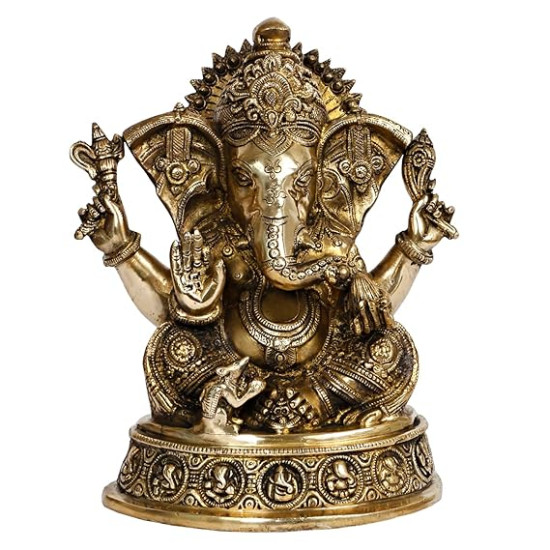 Lord Ganesha Sitting Big Ear Idol Statue for Home and Office Decor