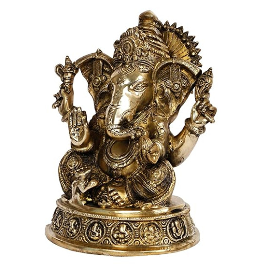 Lord Ganesha Sitting Big Ear Idol Statue for Home and Office Decor