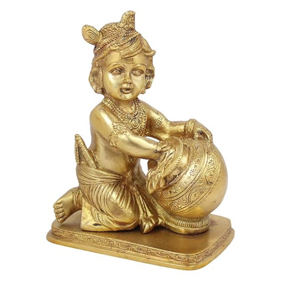Lord Baby Krishna Makhan Chor Idol Statue Statue for Home and Office Decor