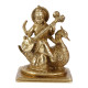 NOVELIKA-Brass Goddess Maa Saraswati Statue Sitting on Swan Education Study Vidya Devi (Set of 1)