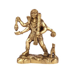 NOVELIKA-Brass Murti  Kaal Bhairav with Dog (Pack of 1)