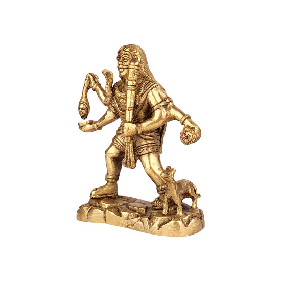NOVELIKA-Brass Murti Kaal Bhairav with Dog (Pack of 1) NOVELIKA-Brass Murti Kaal Bhairav with Dog (Pack of 1)