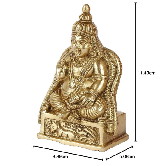 NOVELIKA-Brass Idol Lord Kuber Sitting Statue (Pack of 1)