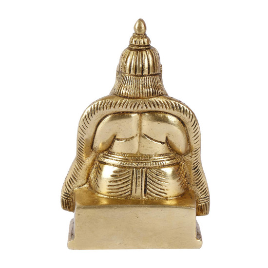 NOVELIKA-Brass Idol Lord Kuber Sitting Statue (Pack of 1)
