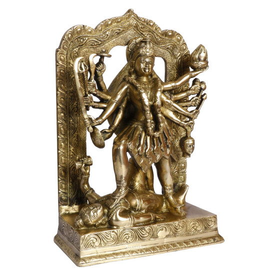NOVELIKA-Brass Kali Maa Murti Size Height 11.5 Inches (Pack of 1)