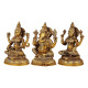 NOVELIKA-Brass Lakshmi Ganesha Saraswati Murti ( Pack of 1)