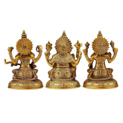 NOVELIKA-Brass Lakshmi Ganesha Saraswati Murti ( Pack of 1)