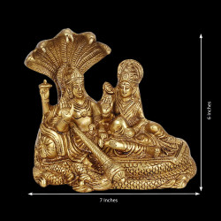 NOVELIKA-Brass Lakshmi Vishnu God Murti (Pack of 1)