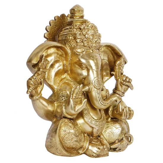NOVELIKA- Brass Lord Ganesha Murti in Blessing Posture ( Pack of 1)