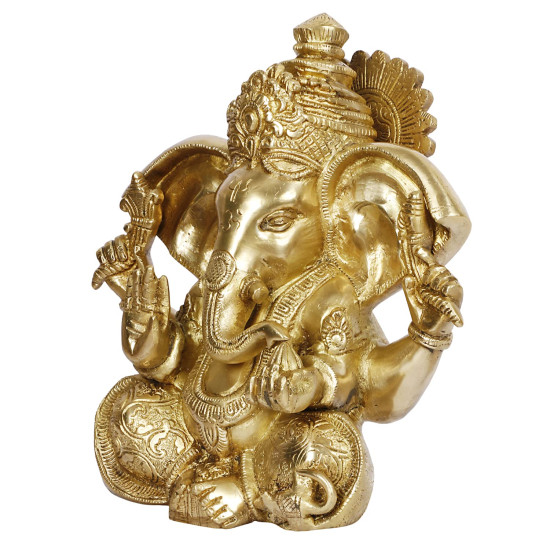 NOVELIKA- Brass Lord Ganesha Murti in Blessing Posture ( Pack of 1)
