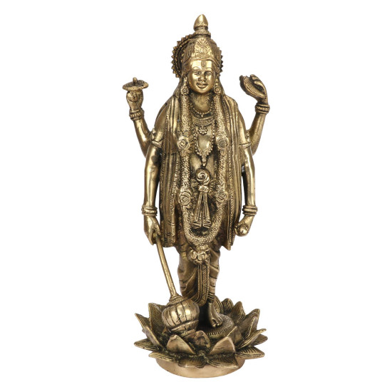 NOVELIKA-Brass Lord Vishnu Idol Standing on Lotus Statue ( Pack of 1 ) NOVELIKA-Brass Lord Vishnu Idol Standing on Lotus Statue ( Pack of 1 )