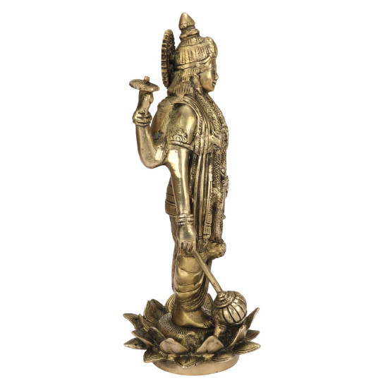 NOVELIKA-Brass Lord Vishnu Idol Standing on Lotus Statue ( Pack of 1 ) NOVELIKA-Brass Lord Vishnu Idol Standing on Lotus Statue ( Pack of 1 )