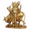 Lord Brahma Vishnu Mahesh Tridev with Auspicious Cow Statue for Home, Office and Temple Decor