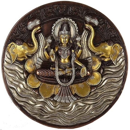 Goddess Gajalakshmi  Devi Statue for Wall Decor Hanging Home and Office Decor
