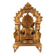 Lord Ganesha Sitting on Singhasan Statue for Home and Office Decor