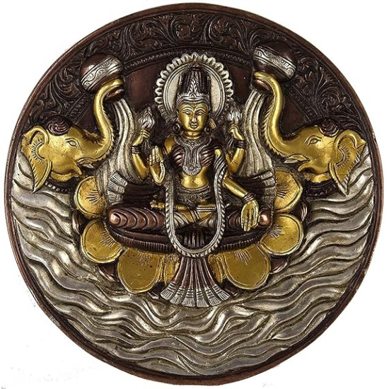 Goddess Gajalakshmi  Devi Statue for Wall Decor Hanging Home and Office Decor