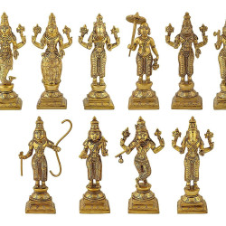 NOVELIKA-Dasavatharam of Lord Vishnu Statues (Pack of 10)