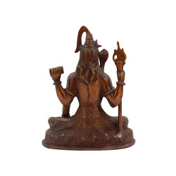 NOVELIKA-Brass Blessing Shiva Bhagwan Statue Murti Sitting with Trishul (Pack of 1)
