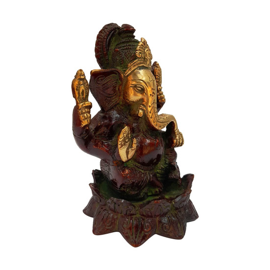 NOVELIKA-Brass Ganesh Idol for Home Décor (Pack of 1) NOVELIKA-Brass Ganesh Idol for Home Décor (Pack of 1)