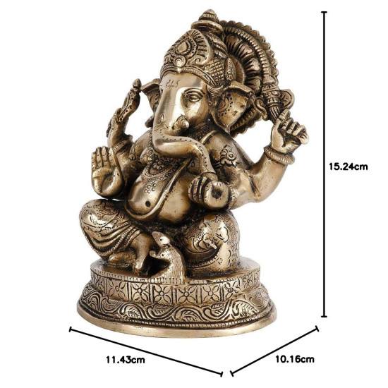 NOVELIKA- Brass Ganesh Idol Statue Elephant Vinayak Ganpati (Pack of 1)