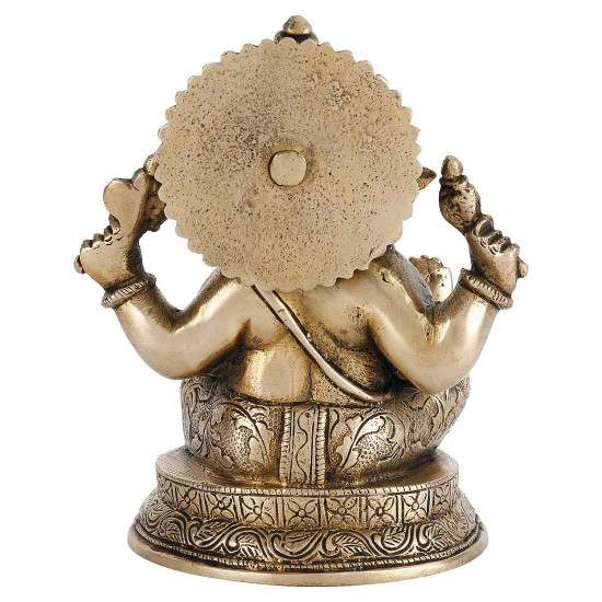 NOVELIKA- Brass Ganesh Idol Statue Elephant Vinayak Ganpati (Pack of 1)