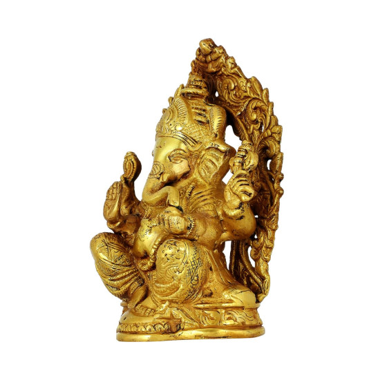 NOVELIKA- Brass Ganesh Idol Home Décor (Pack of 1) 