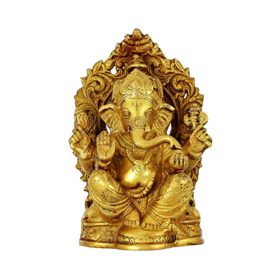 NOVELIKA- Brass Ganesh Idol Home Décor (Pack of 1) 