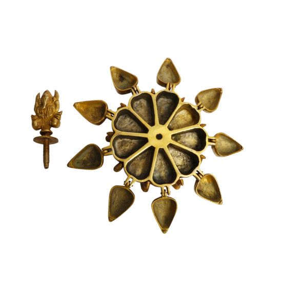 NOVELIKA Brass Ganesha Chopda Box Ganpati Idol Multiple Nine Box For Marriage Gift -Puja (Pack of 1)