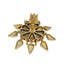 NOVELIKA Brass Ganesha Chopda Box Ganpati Idol Multiple Nine Box For Marriage Gift -Puja (Pack of 1)